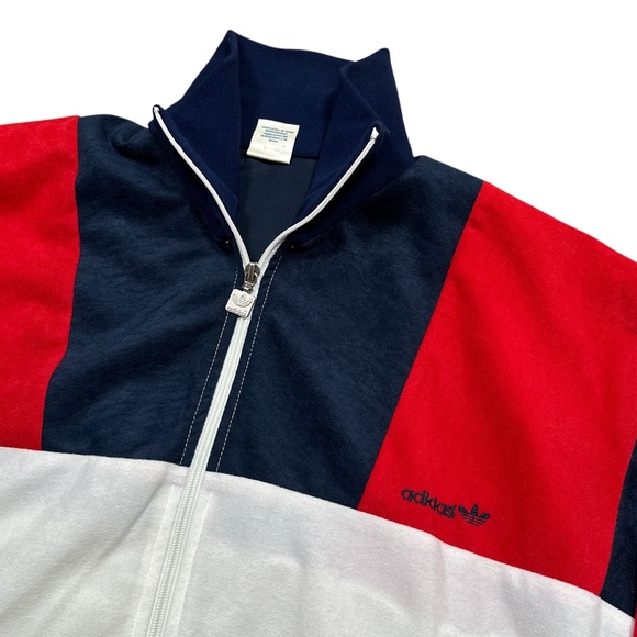 Vintage 80s Adidas ATP Made in Canada Velour Trefoil Track Jacket Mens Medium - Picture 3 of 11